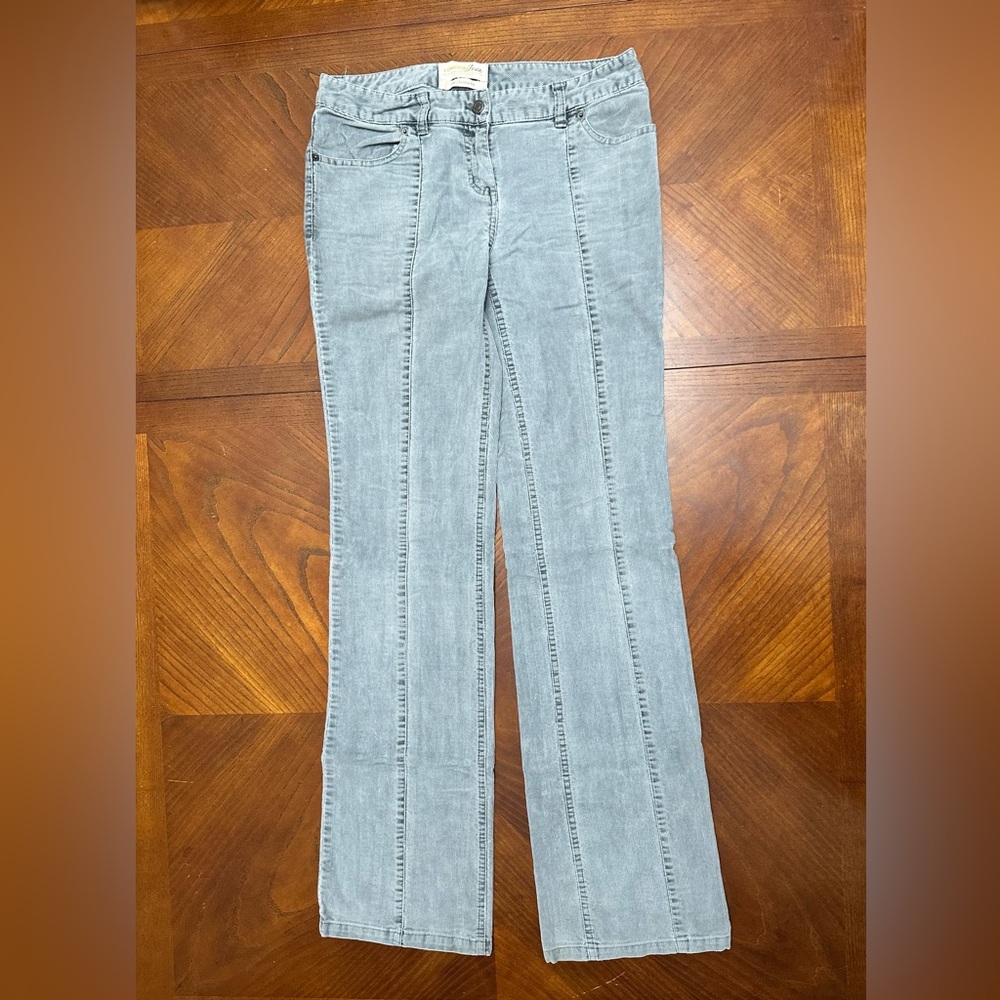 LONDONJEAN Women's Low Rise Boot Cut Corduroy Jeans - Grey